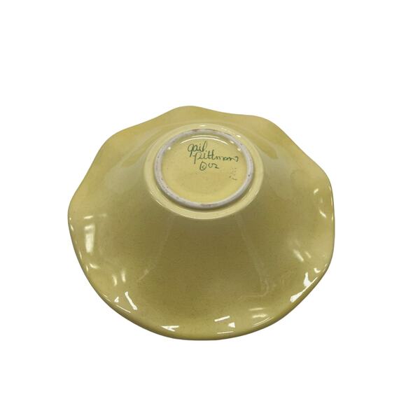 Vintage Gail Pittman Acorns Pattern Wavy Edge Serving Bowl - Picture 4 of 4